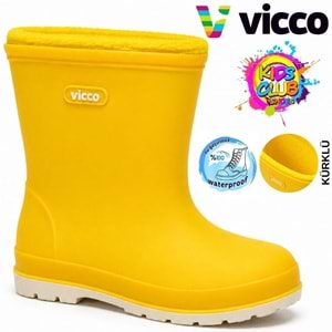 Vicco Mellow Kürklü Pvc Su Çizmesi Yağmur Botu Ortopedik Çocuk Bot