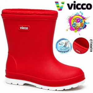 Vicco Mellow Kürklü Pvc Su Çizmesi Yağmur Botu Ortopedik Çocuk Bot