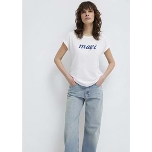 Mavi M166422-620 Mavi Logo Baskılı T-Shirt Kadın Tişört