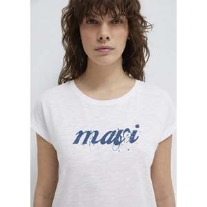 Mavi M166422-620 Mavi Logo Baskılı T-Shirt Kadın Tişört