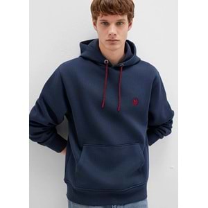 Mavi 065809-29743 Logo Nakışlı Erkek Kapüşonlu Sweatshirt