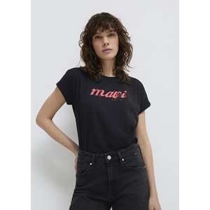 Mavi M166422-900 Mavi Logo Baskılı T-Shirt Kadın Tişört