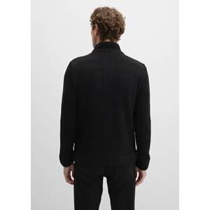 Mavi M070697-900 Mavi Fermuarlı Erkek Triko Hırka Ceket