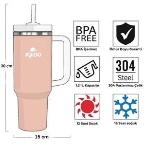 Igloo Stadler Thermo Mug 1.2 Litre Pipetlı Matara