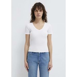 Mavi M1601040-620 Mavi V Yaka Basic T-Shirt Kadın Tişört