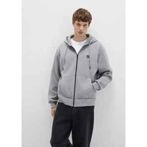 Mavi M066979-34686 Mühür Logo Nakışlı Ceket Kapüşonlu Fermuarlı Erkek Sweatshirt