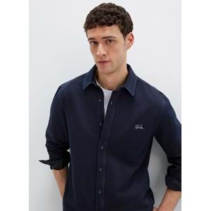 Mavi M0210496-85224 Mavi Roy Lux Black Jean Gömlek Erkek Gömlek