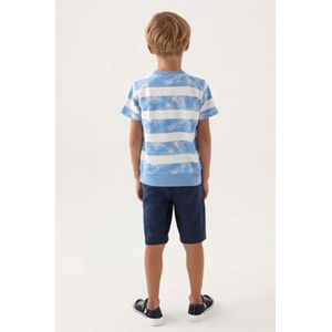 U.S. Polo Assn. Lisanslı US1701 Kangaroo T-Shirt ve Kapri Alt Üst Erkek Çocuk Takımı