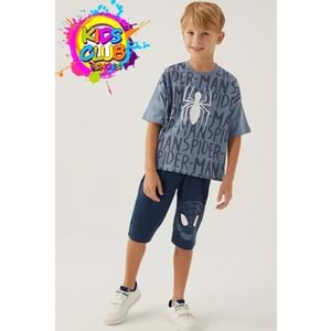 Spıderman Lisanslı D4877 Bug T-Shirt ve Kapri Alt Üst Erkek Çocuk Takımı