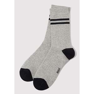 Mavi Şerit Baskılı Unisex Çorap