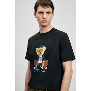 Lufian 111020305 Teddy Modern Grafik T- Shirt Erkek T-Shirt