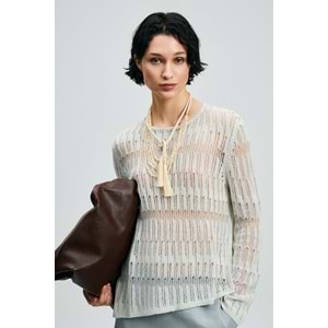 Lufian 121090043 Lace Kadın Örme T-Shirt Kadın Tişört