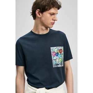 Lufian 111020296 Charlıe Modern Grafik T- Shirt Erkek Tişort