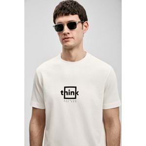 Lufian 111020310 Thınk Modern Grafik T- Shirt Tişört Erkek Tişort