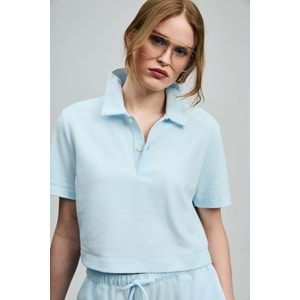 Lufian 121040001 Narın Polo Yaka T-Shirt Kadın Tişört