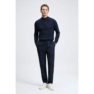 Lufian 112090189 Asher Fermuarlı Dik Yaka Triko Kazak Yarım Fermuarlı Erkek Sweatshirt