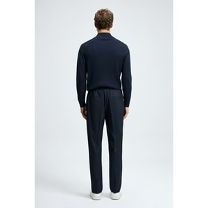 Lufian 112090189 Asher Fermuarlı Dik Yaka Triko Kazak Yarım Fermuarlı Erkek Sweatshirt