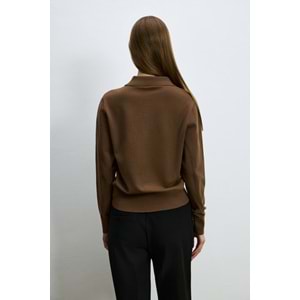 Lufian 122090048 Laura Yün Karışımlı Polo Yaka Triko Kazak Kadın Sweatshirt