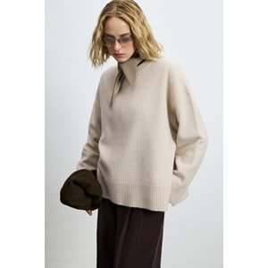 Lufian 122090050 Pamela Deve Tüyü Karışımlı Triko Kazak Kadın Sweatshirt