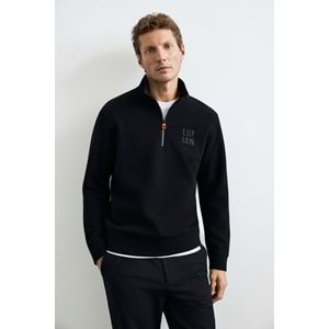 Lufian 112030213 Chase Yarım Fermuarlı Kapüşonlu Erkek Sweatshirt