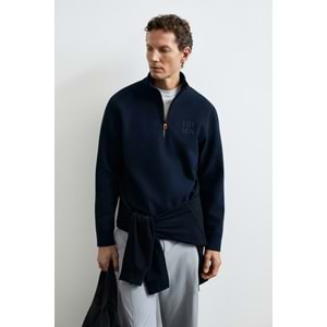 Lufian 112030213 Chase Yarım Fermuarlı Kapüşonlu Erkek Sweatshirt