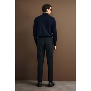 Lufian 112090201 Opulent Yün Karışımlı Fermuarlı Dik Yaka Triko Kazak Erkek Sweatshirt