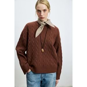 Lufian 122090061 Stella Deve Tüyü Karışımlı Bisiklet Yaka Triko Kazak Kadın Sweatshirt