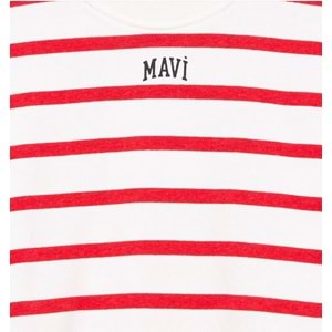 Mavi M7S10038-82054 Logo Baskılı Çizgili Kız Çocuk Sweatshirt