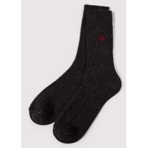 Mavi M Logo Nakışlı Unisex Çorap