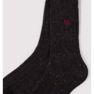 Mavi M Logo Nakışlı Unisex Çorap