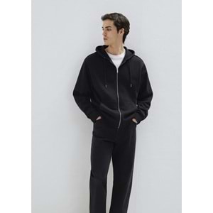 Mavi M0S10277-900 Mavi Kapüşonlu Fermuarlı Erkek Sweatshirt