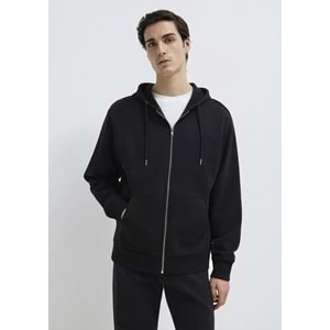 Mavi M0S10277-900 Mavi Kapüşonlu Fermuarlı Erkek Sweatshirt