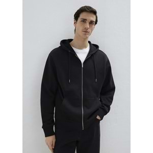 Mavi M0S10277-900 Mavi Kapüşonlu Fermuarlı Erkek Sweatshirt