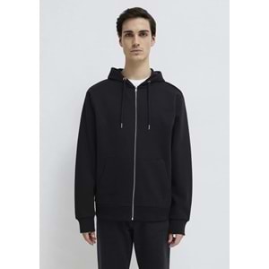 Mavi M0S10277-900 Mavi Kapüşonlu Fermuarlı Erkek Sweatshirt
