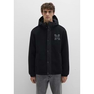 Mavi M0110628-80022 Mavi M Logo Patchli Sherpa Mont Kapüşonlu Erkek Mont