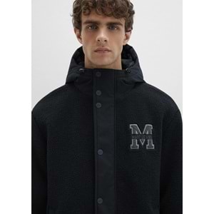 Mavi M0110628-80022 Mavi M Logo Patchli Sherpa Mont Kapüşonlu Erkek Mont