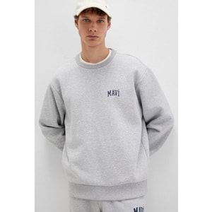 Mavi 0611716-80018 Logo Baskılı Bisiklet Yaka Sweatshirt