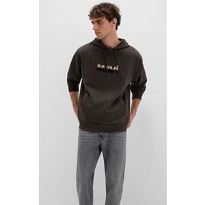Mavi 0S10395-70219 Logo Baskılı Kapüşonlu Erkek Sweatshirt