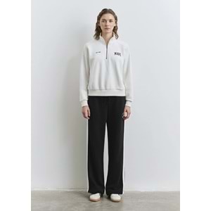 Mavi M1S10373-700 Mavi Logo Baskılı Yarım Fermuarlı Kadın Sweatshirt