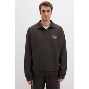 Mavi 0S10479-70219 Polo Yaka Nakışlı Erkek Kapüşonlu Sweatshirt
