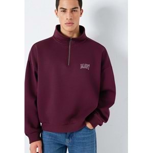 Mavi M0S10208-70434 Mavi Logo Baskılı Yarı Fermuarlı Erkek Sweatshirt