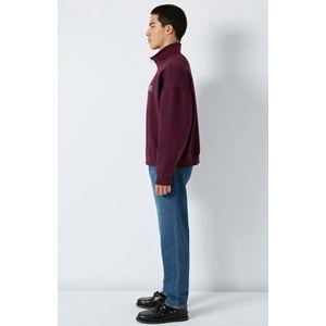 Mavi M0S10208-70434 Mavi Logo Baskılı Yarı Fermuarlı Erkek Sweatshirt