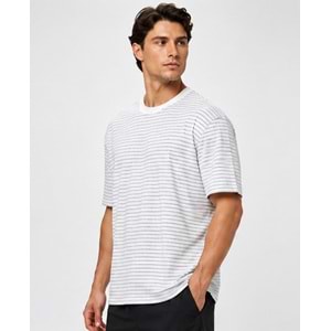 Mavi M0613317-86623 Mavi Çizgili Sky Captain Tişört Erkek T-Shirt