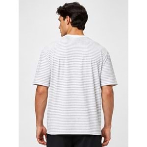 Mavi M0613317-86623 Mavi Çizgili Sky Captain Tişört Erkek T-Shirt