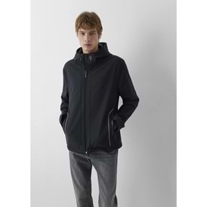 Mavi M0110852-71379 Mavi Su İtici Pro-Tech Water-Replent Kapüşonlu Spandex Erkek Mont