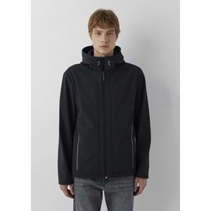 Mavi M0110852-71379 Mavi Su İtici Pro-Tech Water-Replent Kapüşonlu Spandex Erkek Mont
