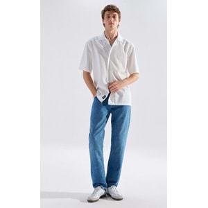 Mavi M0010039-A3297 Lisbon Mavi Mid Blue Edition Linen Jean Pantolon Erkek Kot Pantolon