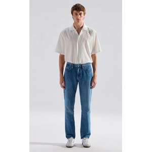 Mavi M0010039-A3297 Lisbon Mavi Mid Blue Edition Linen Jean Pantolon Erkek Kot Pantolon