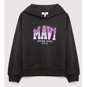 Mavi M7S10179-70087 Mavi Logo Baskılı Kapüşonlu Kız Çocuk Sweatshirt