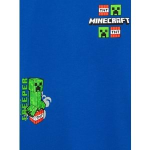 Mavi M6610495-70896 Minecraft Baskılı Erkek Çocuk Tişört